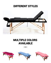 Folding Massage Table 84'' Professional Massage Bed 2 Fold Lash Bed with Head-& Armrest, Black