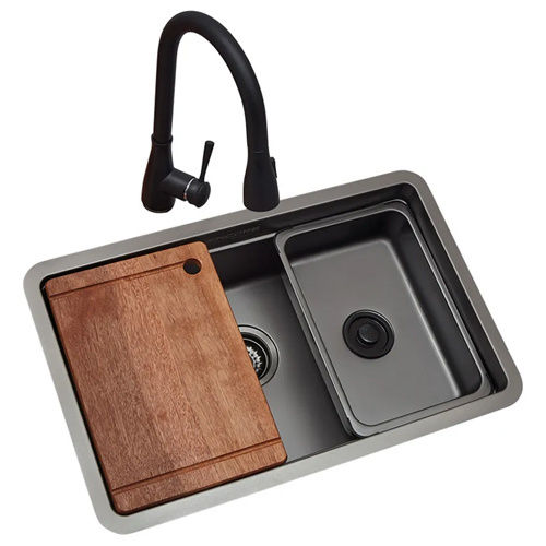 Sarus Stainless Steel Kitchen Sink - Automatic Grade: Manual