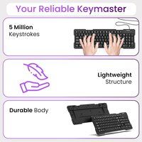 Ambrane Wired Keyboard, Plug and Play USB Connection Ergonomically Design (Keyflex)