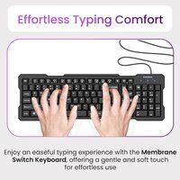 Ambrane Wired Keyboard, Plug and Play USB Connection Ergonomically Design (Keyflex)