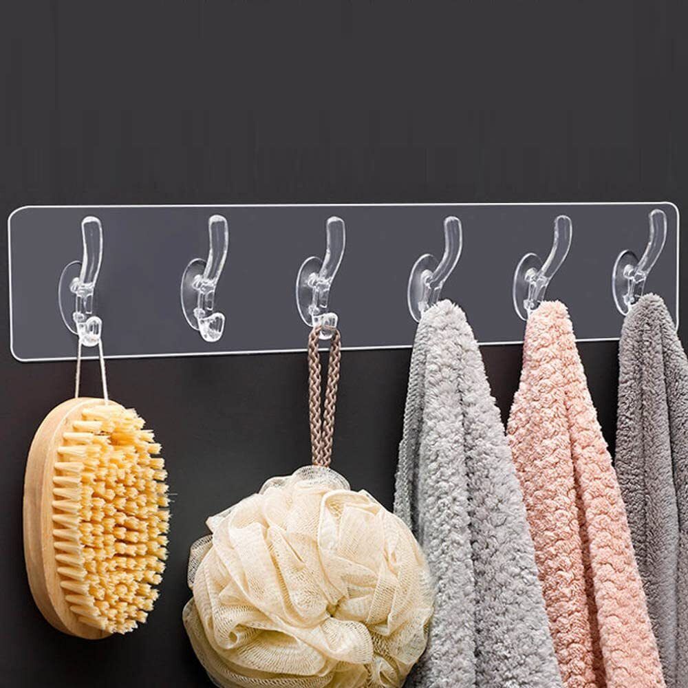 6 in 1 transparent sticky hooks