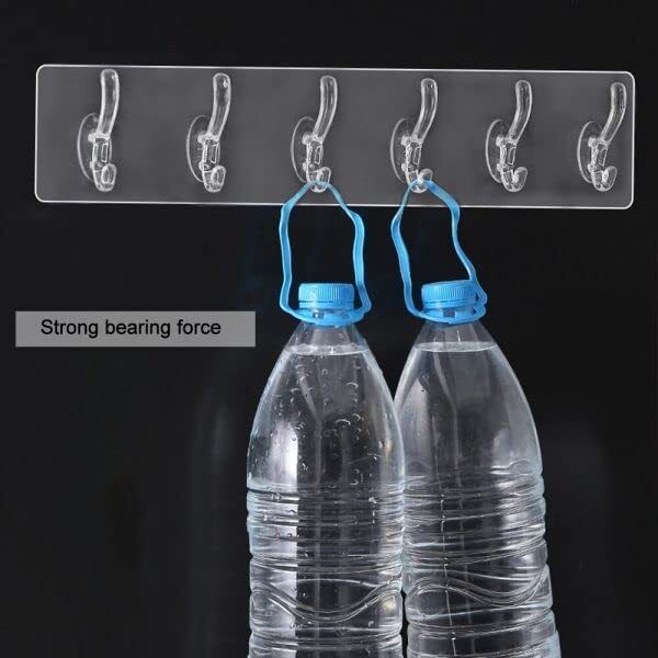 6 in 1 transparent sticky hooks