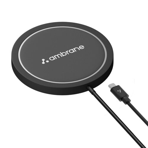 Ambrane MagSafe 15W Wireless Charging Pad for iPhone Series and All Qi Devices (AeroSync, Black)