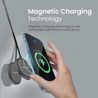 Ambrane MagSafe 15W Wireless Charging Pad for iPhone Series and All Qi Devices (AeroSync, Black)