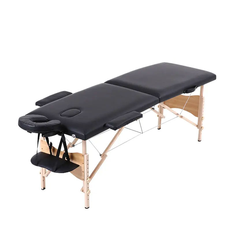 portable wooden therapy bed with carry case 2-section portable therapy table