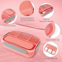 kids 4 compartment lunch box with fork