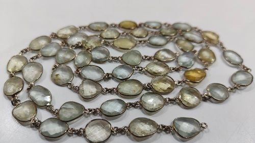 Natural Multi Aquamarine Connector Chain Free Shape12 to15mm sold per Feet