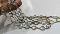 Natural Multi Aquamarine Connector Chain Free Shape12 to15mm sold per Feet