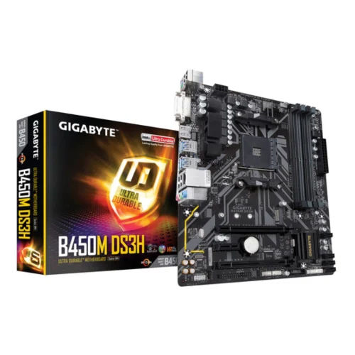 Amd B450 Ultra Durable Gigabyte Motherboard - Color: Black