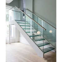 Stainless Steel Glass Staircase Railing - High-quality, Galvanized Finish | Modern Design, Rodent-proof, Lightweight Aluminum Alloy Frame, Hand-made Forging Process