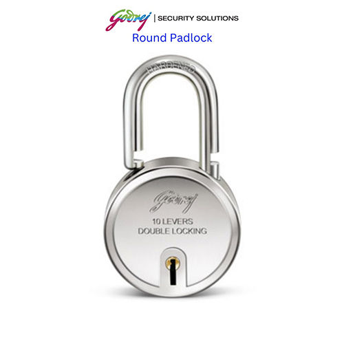 Round Padlock - Stainless Steel, Polished Silver Finish | Durable Lock for Door Security