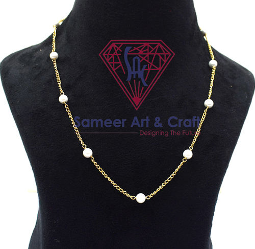 18K Gold Filled Pearl Handmade Chain Necklace