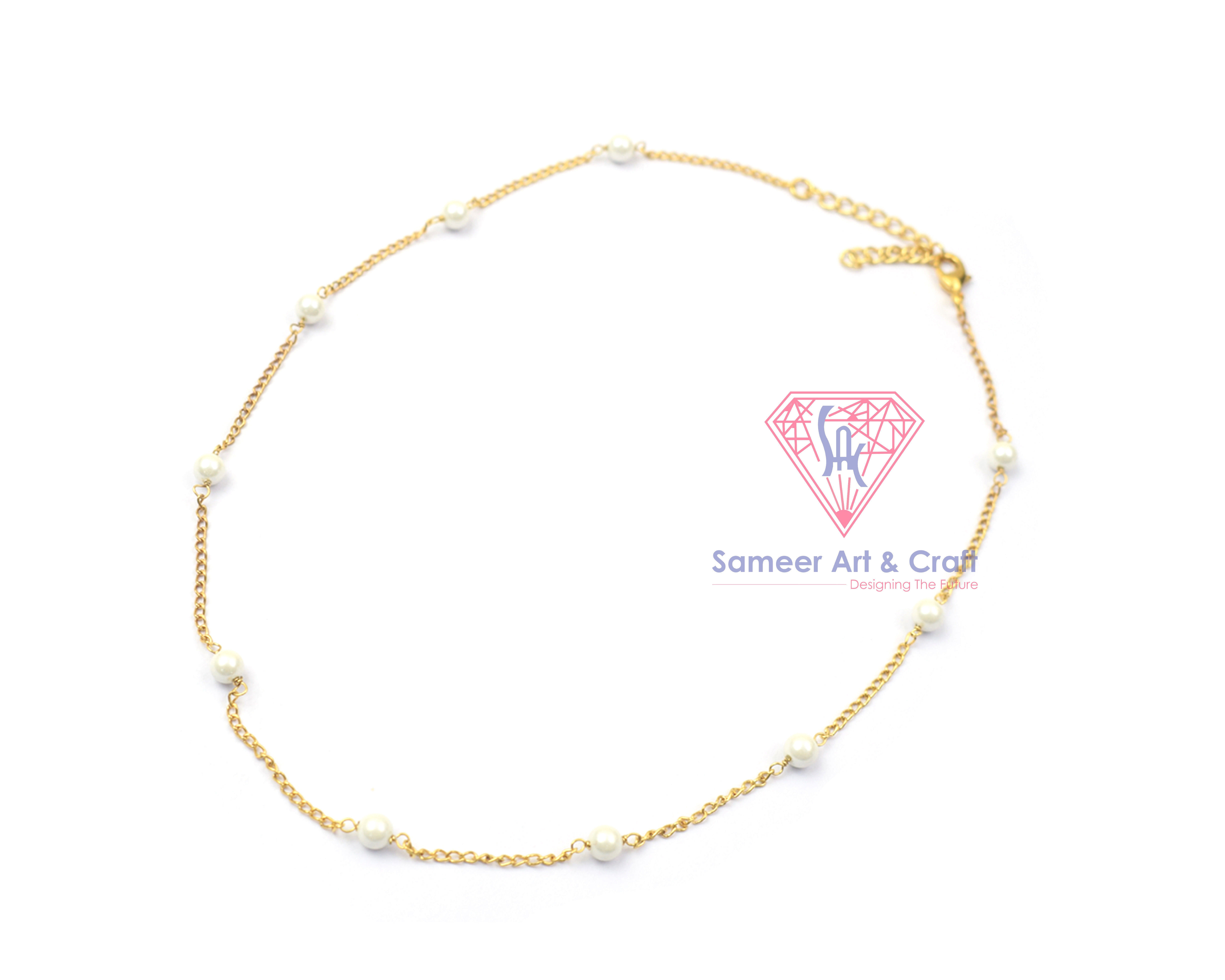 18K Gold Filled Pearl Handmade Chain Necklace