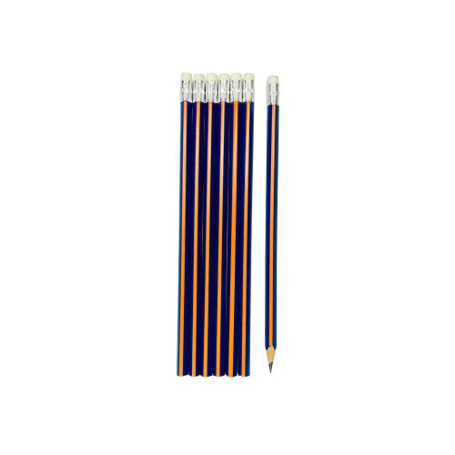 Triangular Rubber Tip Pencils - Orange & Blue