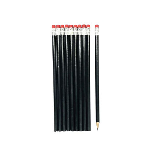 Hexagon Rubber Tip Pencils - Black