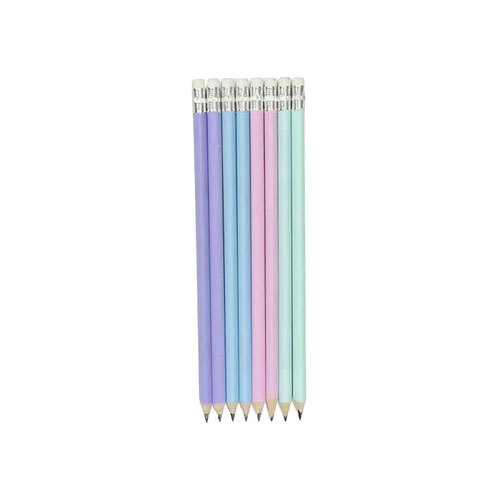 Triangular Rubber Tip Pencils With Sharpening - Pastel Colours