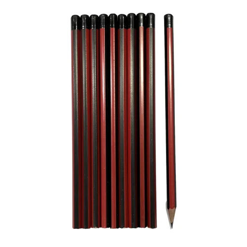 Hexagon Red & Black Pencils With Depping