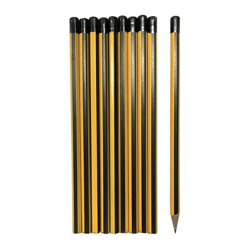 Hexagon Yellow & Black Pencils With Depping