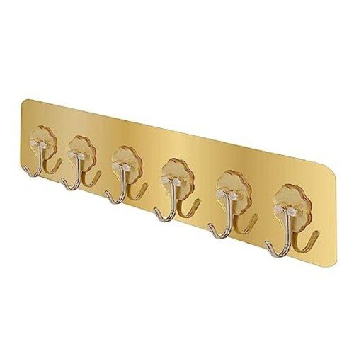 6 hooks gold utility wall hooks