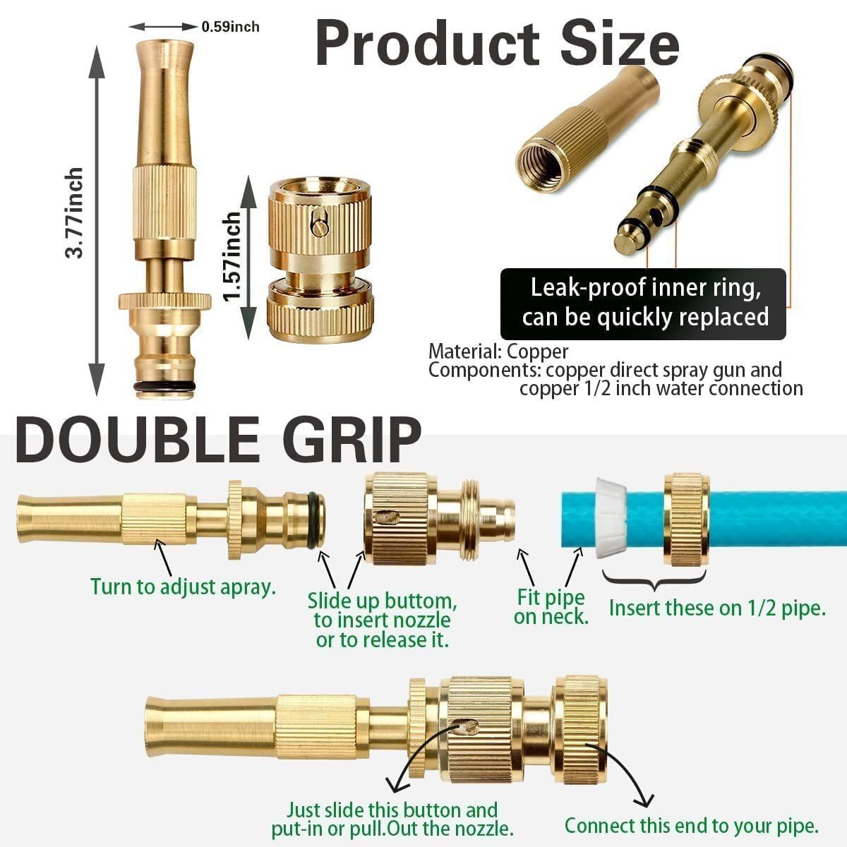 brass nozzle water spray gun