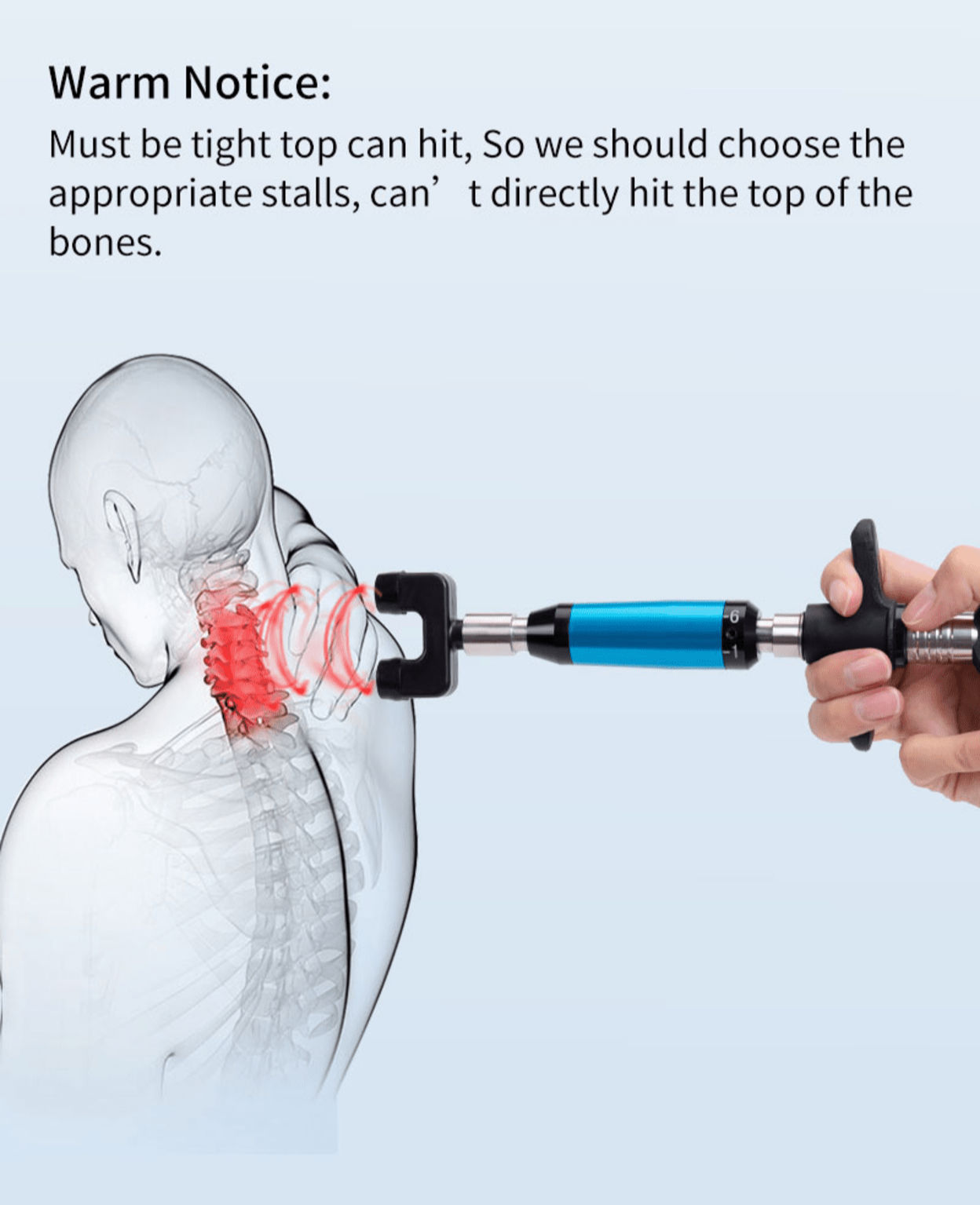 Handheld Manual Chiropractor Gun Spine Adjustor Tool Manual Type Analogue 6 Levels