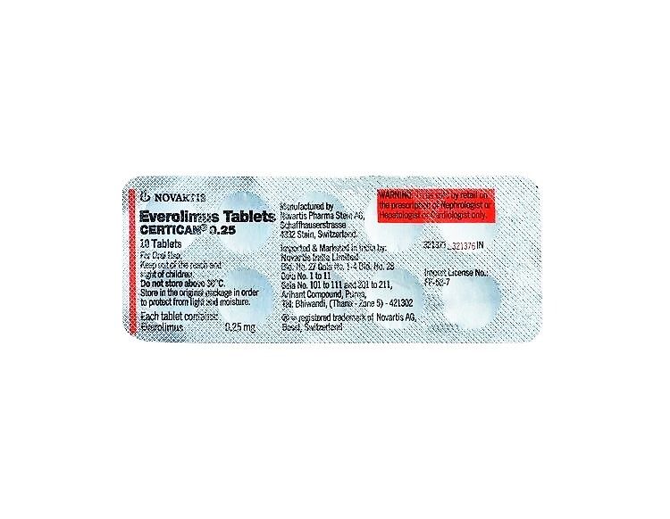 Certican 0.25mg Tablet