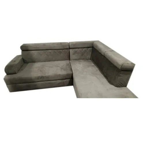 L Shape Grey Velvet Sofa Set