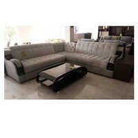L Shape Wooden Fancy Sofa Set - Color: Brown
