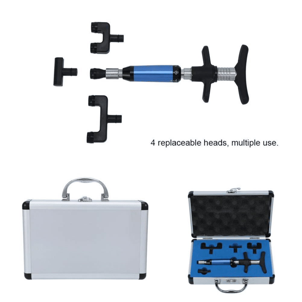 Chiropractic Adjusting Tool,6 Levels Manual Spine Adjusting Corrector Tool (4 Heads)