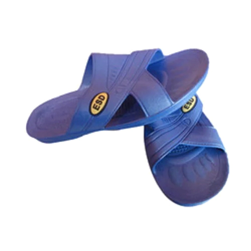 AV002 ESD Slippers - High-Quality PU Material, Different Sizes Available, Blue Color, Manual Static Detection, Ideal for Industrial Use
