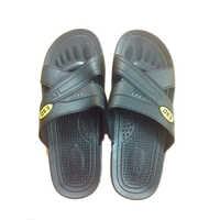Esd Black Slippers - Pu Material, Sizes 38/40/42/44/46, Black Color | Manual Detection, Ideal For Electronic Companies And Laboratories