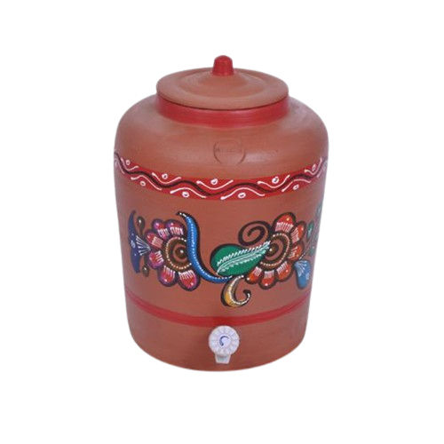 MTC-059 16Ltr Earthen Red Water Pot