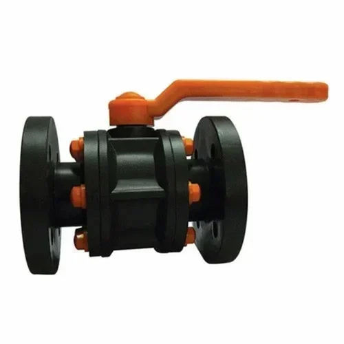 Pp Water Flanged Ball Valve - Color: Black And Orange