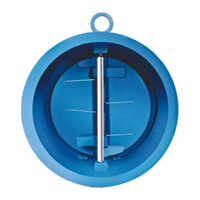 Cast Iron Dual Plate Check Valve - 7 Inch Diameter, Blue Paint Coated | Manual Power, Designed For Industrial Water Applications