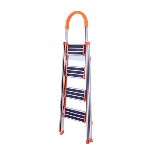 Steel Ladder With Aluminium Foldable Steps Light Weight 4 Step