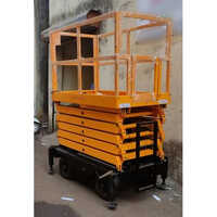 Hydraulic Electric Scissor Lift - High-Grade Aluminum, 10-20 Feet Height Range, Yellow Finish | Durable Rigged Structure, Powerful Hydraulic Lifting Force, Ideal for Industrial Applications