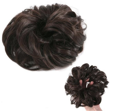 100% Original Human Hair Messy Bun Scrunchie Real hair bun Natural Color