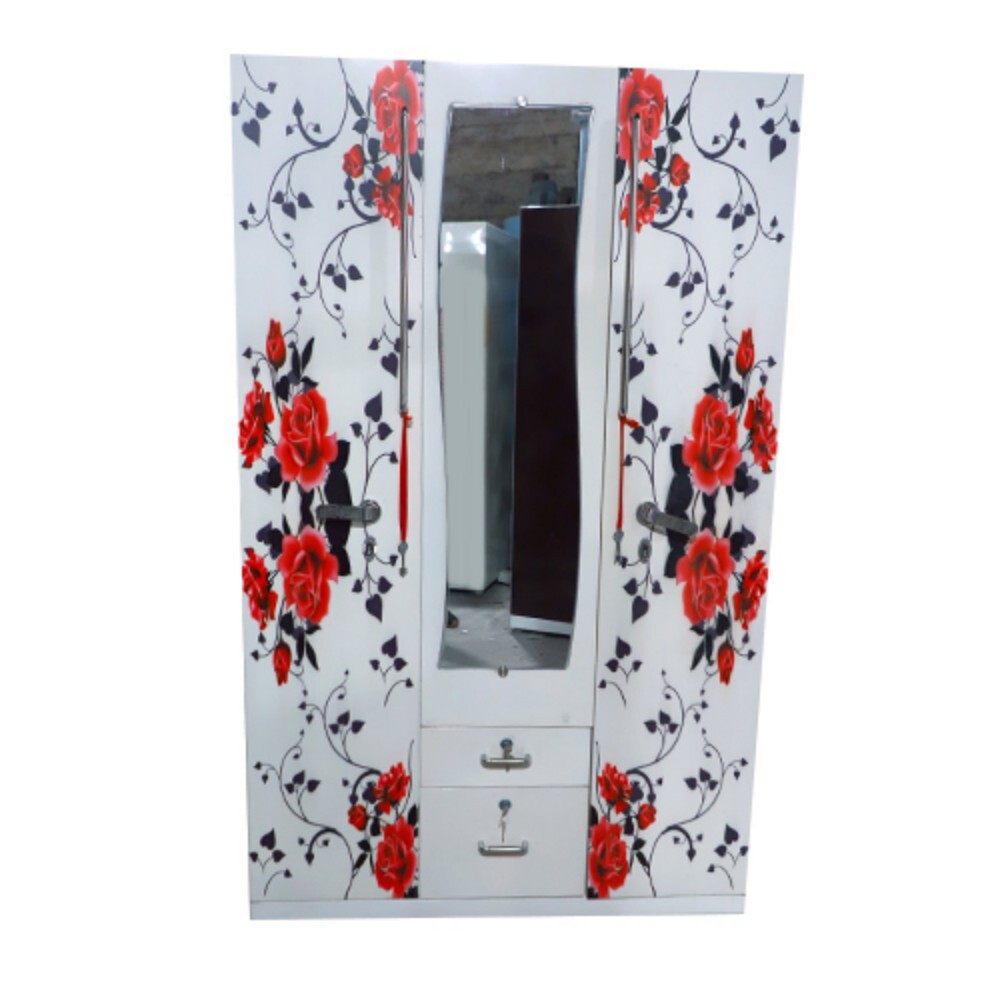 Three Door Steel Almirah - Color: Multicolour