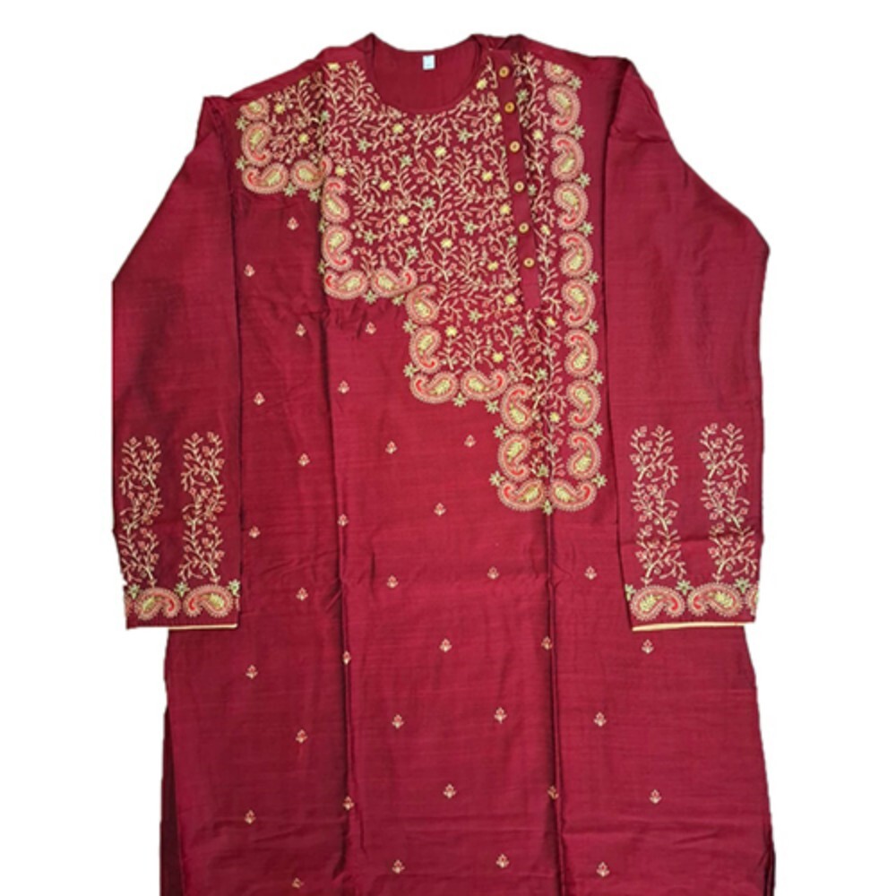 Mens Fancy Embroidered Kurta - Cotton Blend, Sizes 38-46, Multicolour Design | Intricate Embroidery, Full Sleeves, Customizable Logo