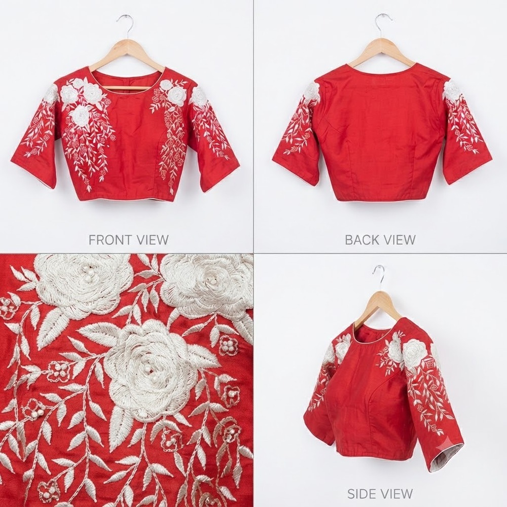 Ladies Embroidered Cotton Blouse - Color: All