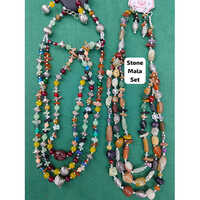 Stone Mala Necklace Set - Color: Multicolor