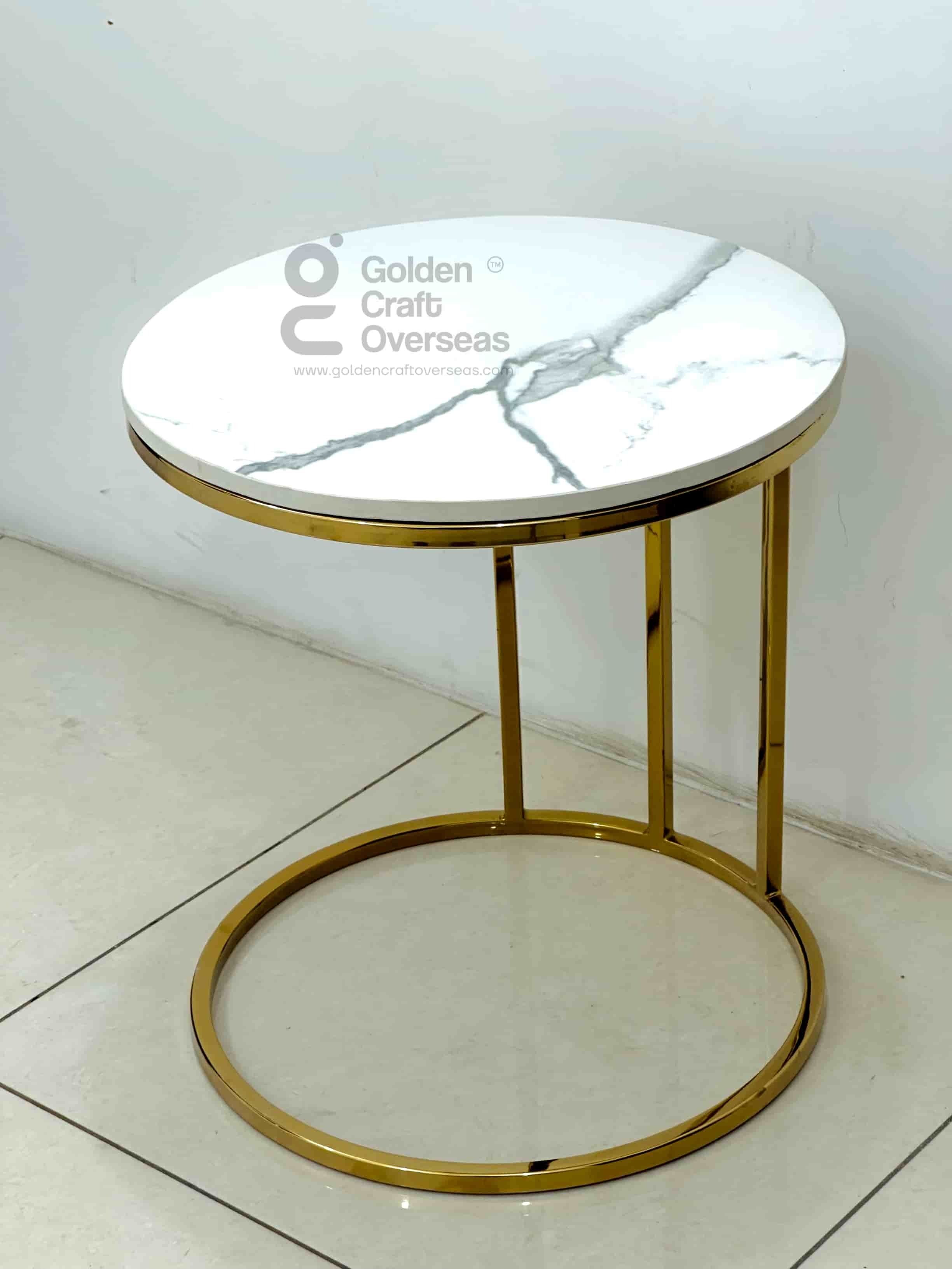 SS Side table with gold pvd