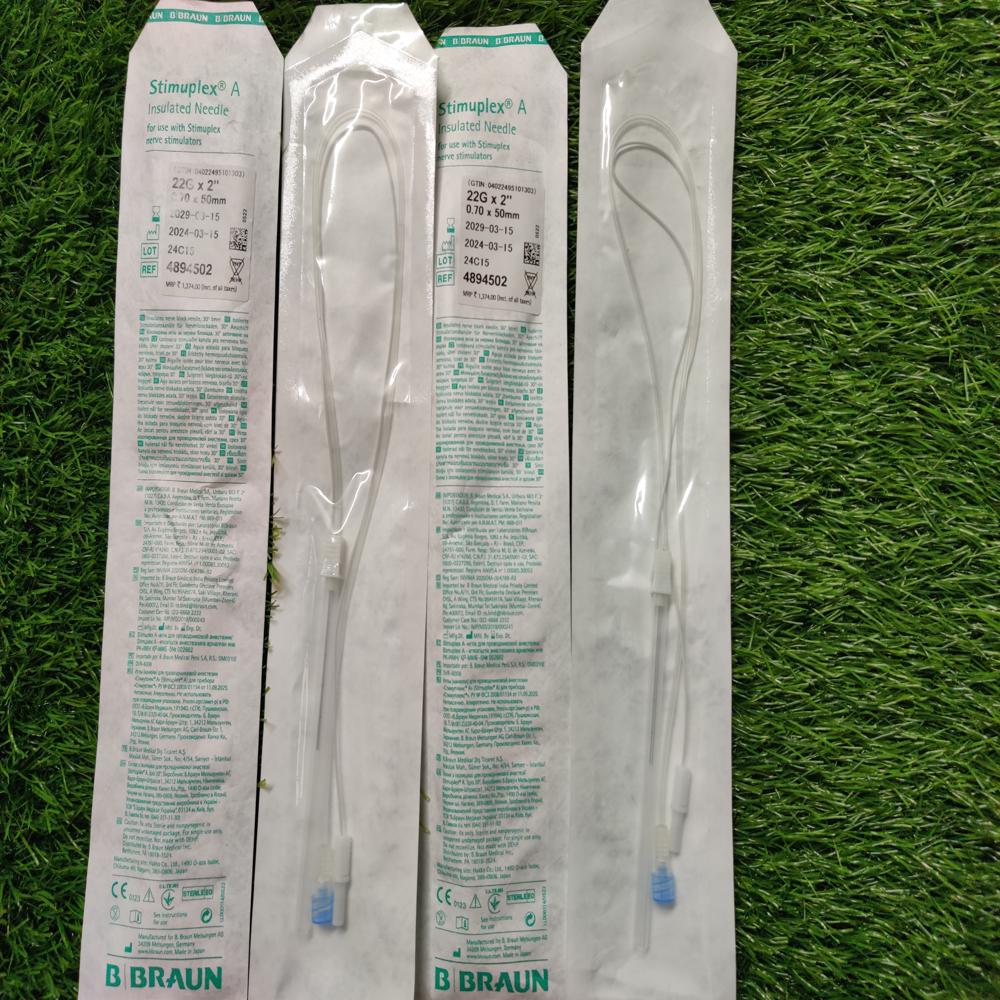 B Braun Stimuplex A Insulated Needle - Stainless Steel, 50mm / 100mm | Single-use, Enhanced Patient Safety And Comfort