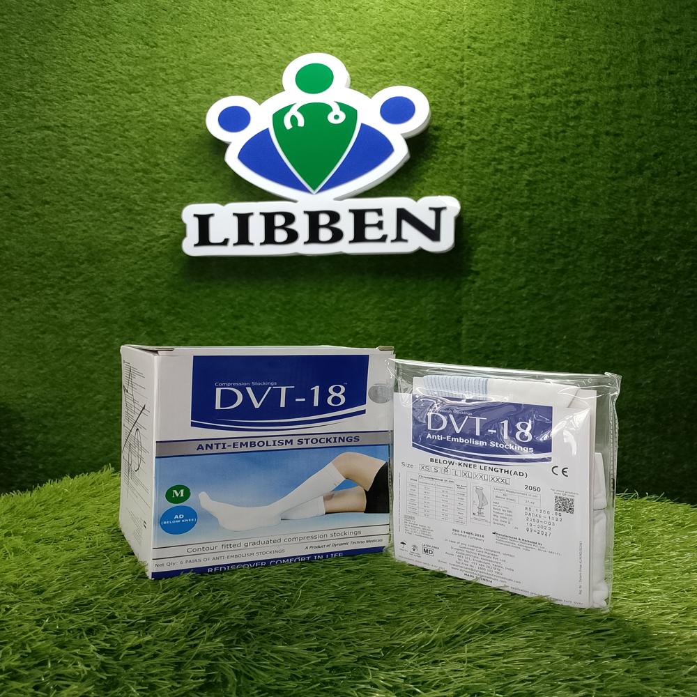 Dvt18 Antiembolism Stockings - Nylon Material, Medium Size, White Color | Plain Pattern, Washable, Designed For Comfort And Blood Circulation