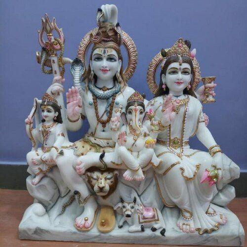 Marble Shiv Family Statue