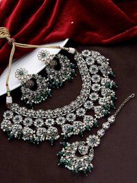 Designer bridal jewelry |Reverse AD Bridal Jewelry |Traditional Indian necklace |Round Floral Choker | Bridal Choker Set