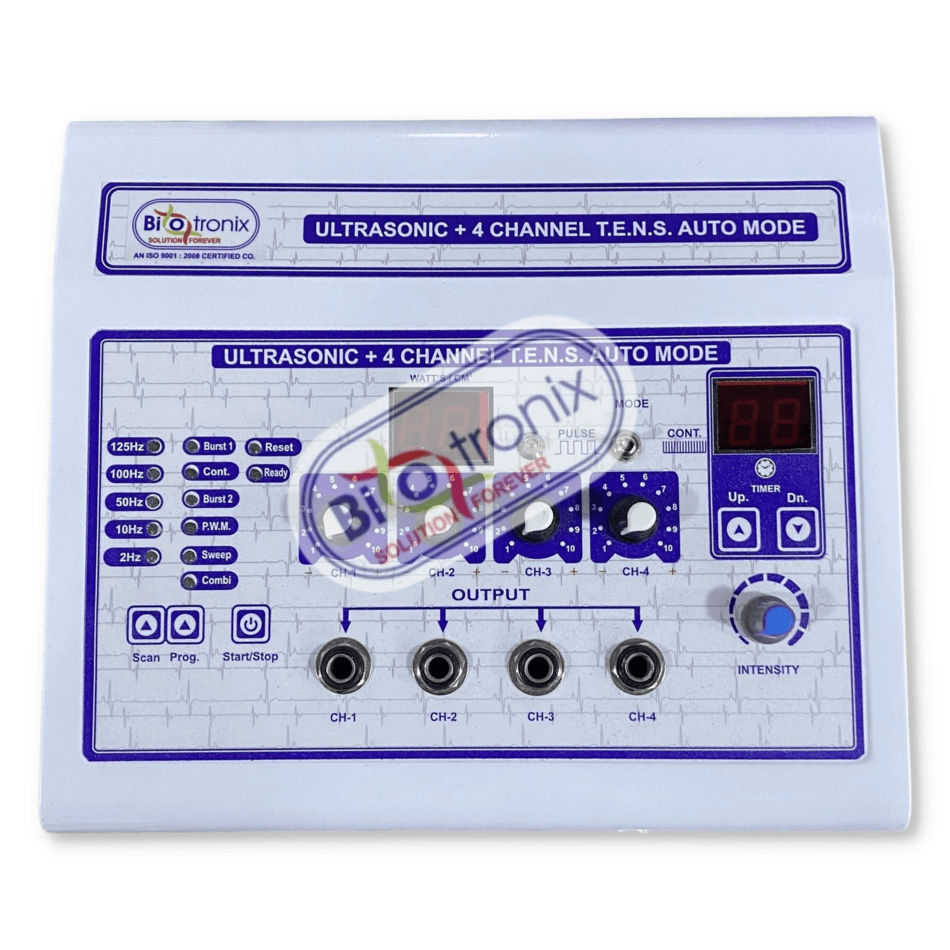 Combination Therapy Unit TENS 4 channel with Ultrasound Therapy 1 Mhz Digital Physiotherapy