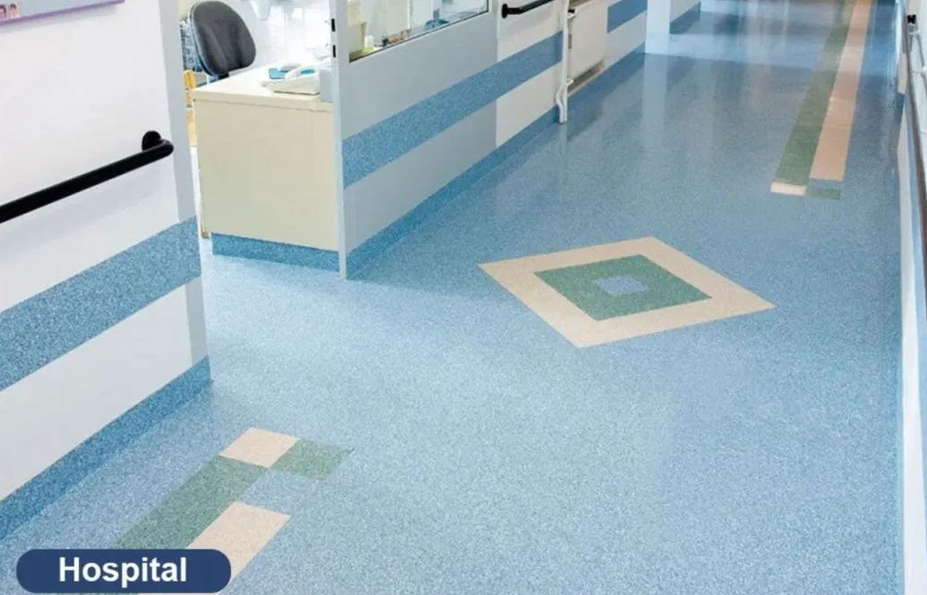 Commercial Customized Easy to Clean PVC Vinyl Floor for Hospital Kindergarten