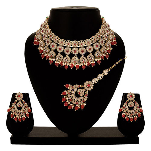 Designer Bridal Jewelry |Reverse Ad Bridal Jewelry |Traditional Indian Necklace |Round Floral Choker | Bridal Choker Set .