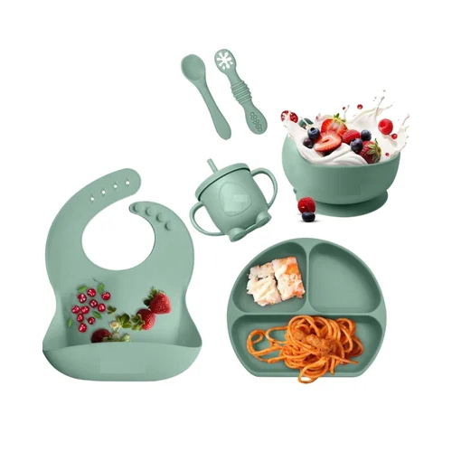Silicone Baby Feeding Set Of 6 Pcs